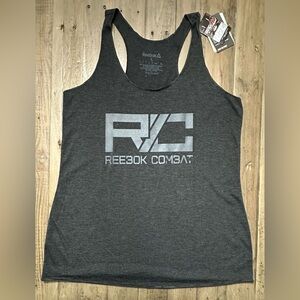 NWT UFC Reebok Women’s Racerback Fight for Peace Tank - Large - Vintage Black